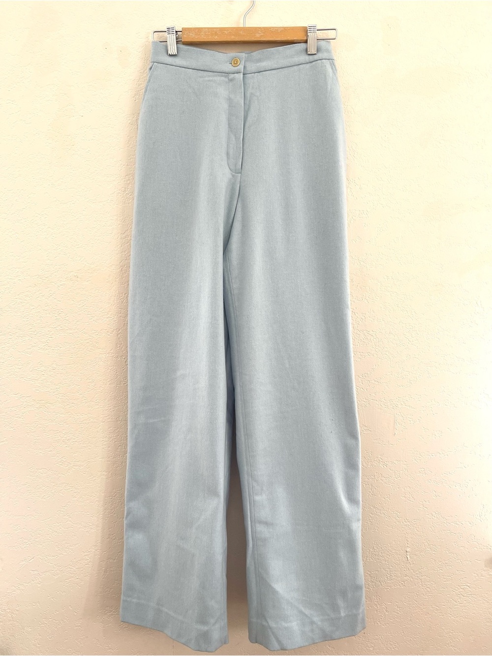 Ralph Lauren Icy blue wool straight leg tailored trousers
